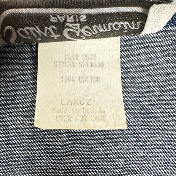 Saint Germain Paris Vintage Denim Button Front Jacket Size Large USA Made - Picture 4 of 4